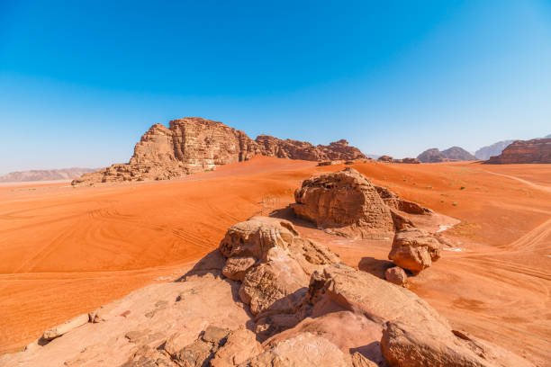 istock Wadi Rum travel with Cow Rock landmark 2157717506