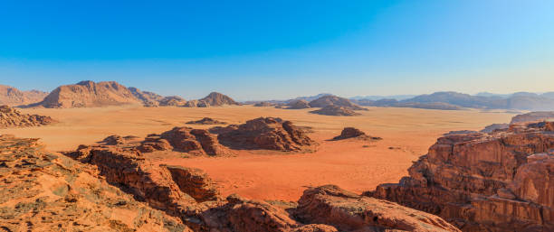 istock Wadi Rum panoramic view in Al Ghuroub sunset point 2157717520
