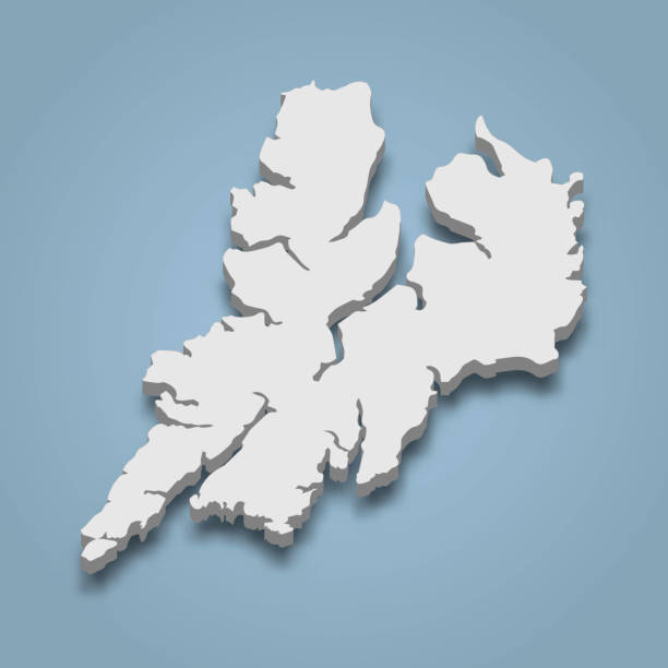 istock 3d isometric map of Hinnoya is an island in Norway 2157720924