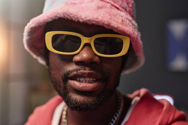 istock Black Man Wearing Retro Sunglasses in Motion 2157721965