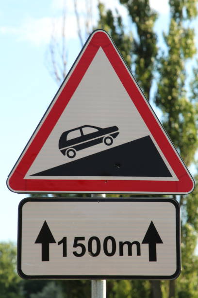 A close-up of a road sign. Text. Tree. Sign. Outdoor. Sky