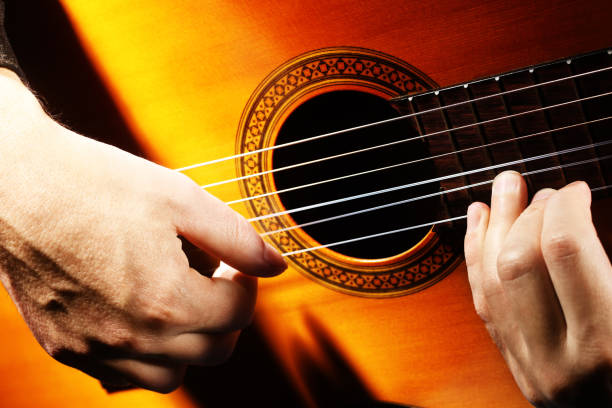 istock Acoustic guitar playing details 2157728040