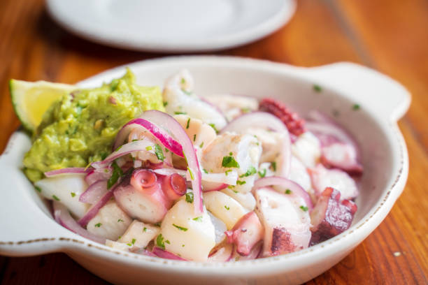 istock Octopus Ceviche with taco. A fusion Spanish dish 2157729548