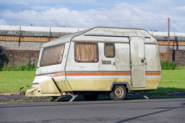 istock Caravan abandoned and dumped in street waiting to be removed 2157730225