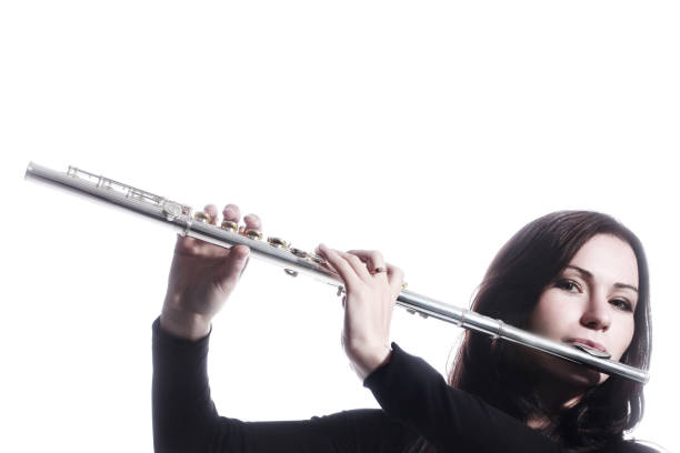 istock Flute player playing music instrument isolated 2157735970