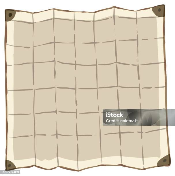 Empty Grid Map With Aged Appearance Stock Illustration - Download Image ...