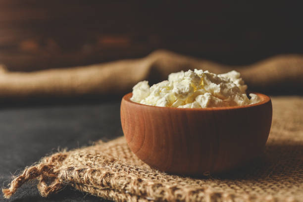 istock Natural cottage cheese. Natural dairy products 2157739462