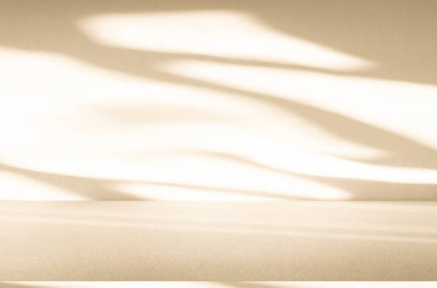 istock Wall interior background, studio and backdrops show products.with shadow from window color white and beige . background for text insertion and presentation product 2157754413