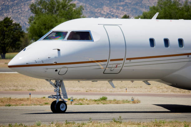 istock Nose of a Private Jet on the runway 2157764411