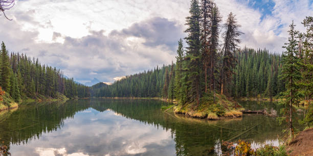 istock Views from Maligne Lake at Moose Lake Loop Hike in fall, autumn. 2157771222