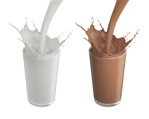 istock Chocolate and Milk Splash in the glass. 2157775276