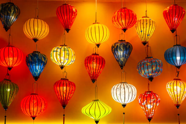a colorful Vietnamese traditional lantern