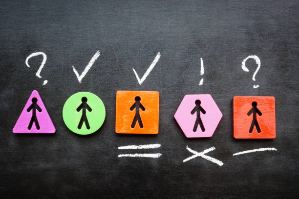 istock Various figures with chalk marks. Assessing and hiring a new employee. 2157782752