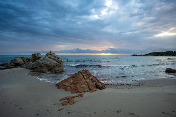Arrival of the storm on the beach.