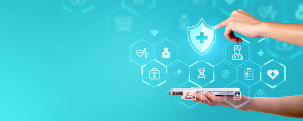 istock A hand interacting with medical icons projected over a smartphone against a blue background, symbolizing healthcare technology 2157784829