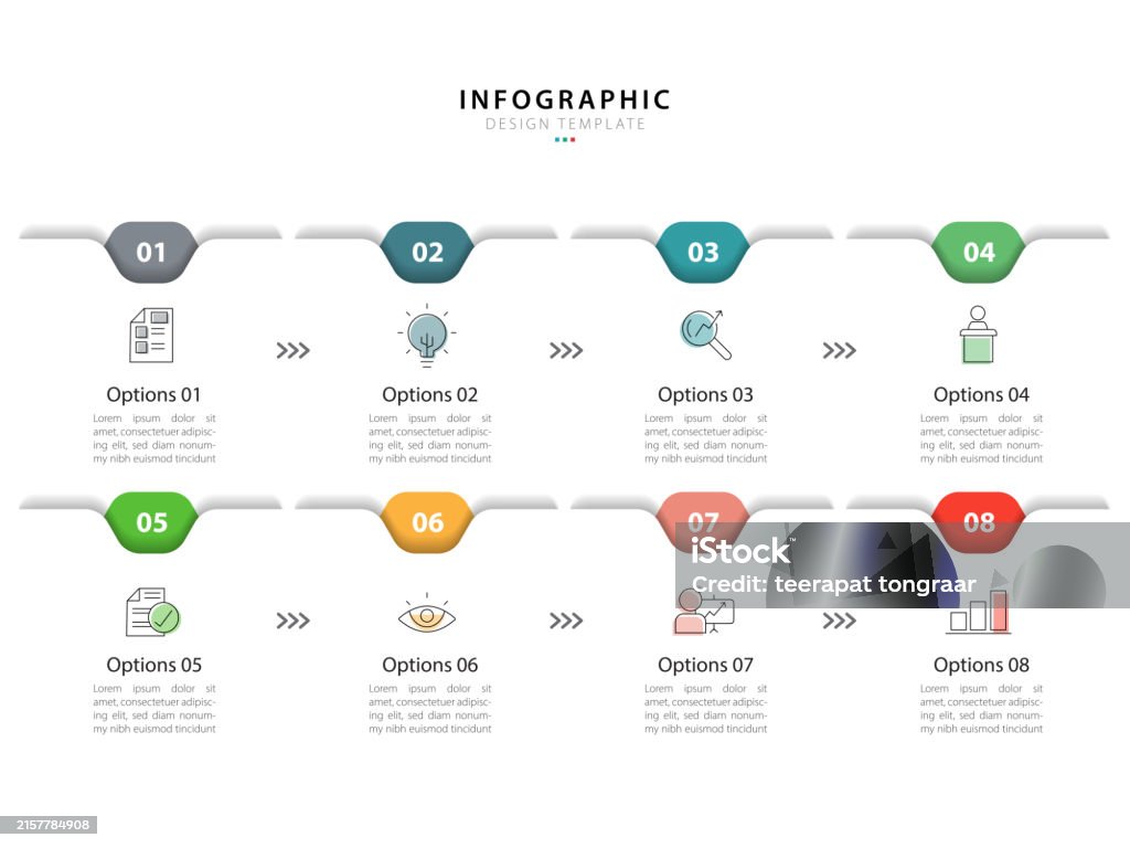 Timeline Graph Options Infographic Design Template Timeline Concept With 8 Options Or Steps ...