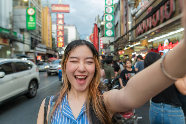 istock Solo Traveler Selfie using smart phone 2157786316