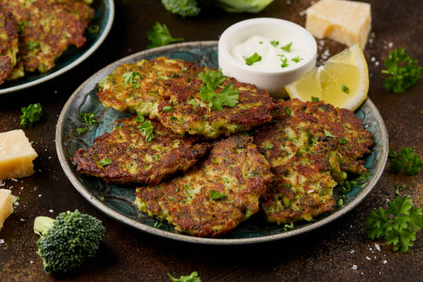 istock Fried Broccoli fritters or pancakes with parmesan and mozzarella cheese 2157787900