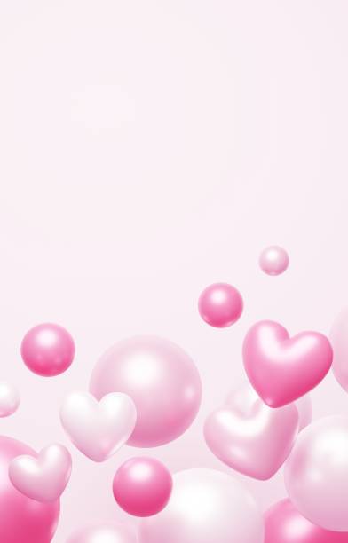 istock Background image of hearts and color balls 2157788885