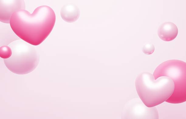 istock Background image of hearts and color balls 2157788898