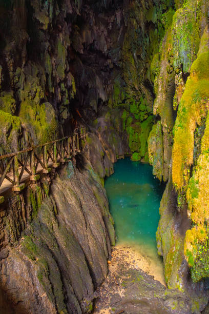 istock Beautiful colours inside the Iris Grotto at the Cola de Caballo Waterfall in the Monasterio de Piedra Natural Park, Aragon 2157792012
