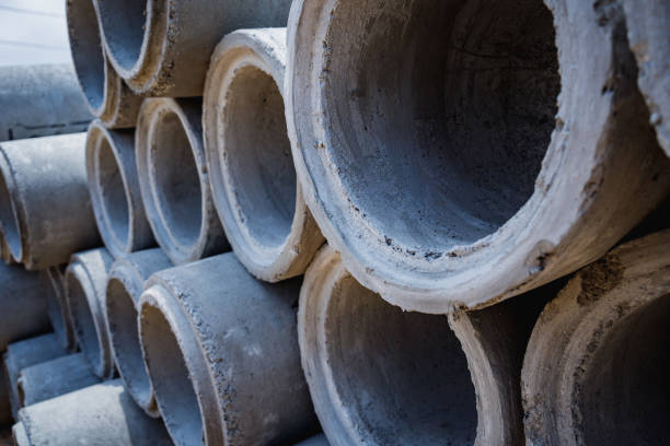 istock A stack of concrete ring pipes piled and creating a symmetrical arrangement 2157793070
