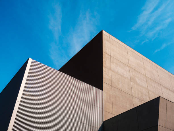 istock Architecture Geometric shape Steel Facade cement wall tile Building Exterior 2157794161