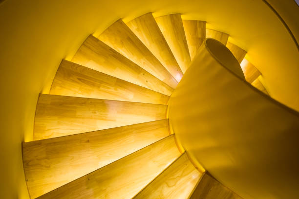 Directly Above Shot Of A Spiral Staircase