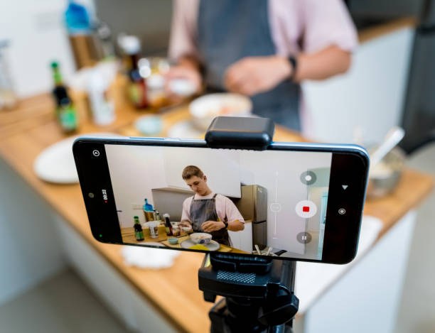 istock The chef is broadcasting live from workshop how to prepare a vegetarian food 2157798196