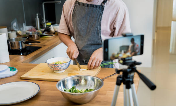 istock The chef is broadcasting live from workshop how to prepare a vegetarian lentils soup 2157802099