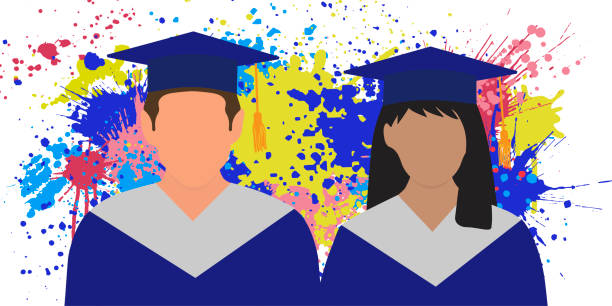 Graduate Colorful 100+ Happy Graduate Color Background Stock Illustrations, Royalty-Free ...