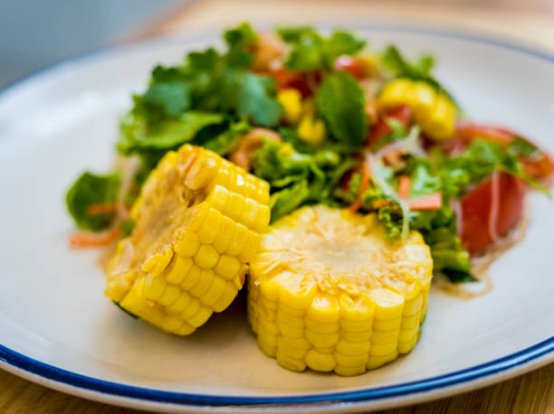 istock Spicy glass noodle salad on the white plate 2157806552