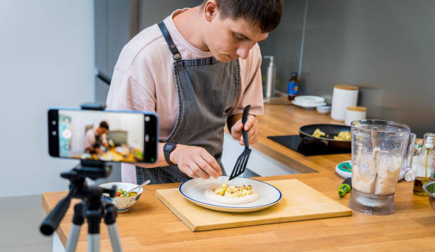 istock The chef is broadcasting live from workshop how to prepare a bean porridge with cauliflower 2157806803