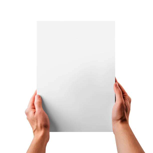 istock Holding A4 Paper with Hand Isolated on White Background 2157807134