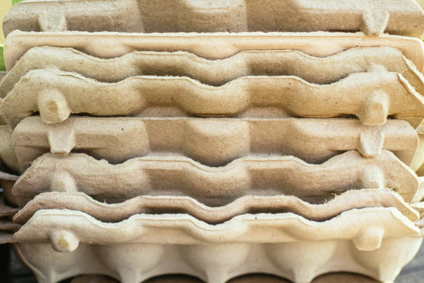 Egg cartons ready for recycling