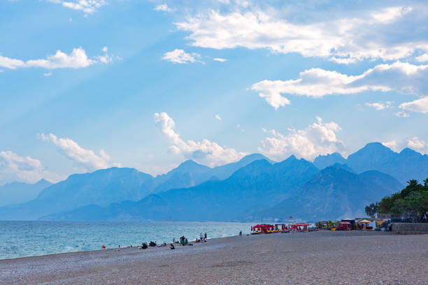 istock Beach with mountains in Antalya, Turkey; copy space 2157811038