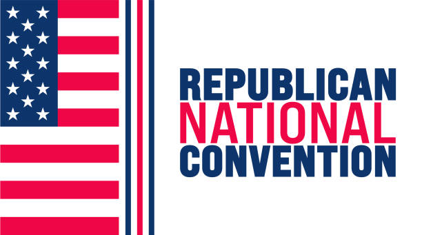 Republican National Convention background template. Holiday concept. Use a background, banner, placard, card, and poster design template with text inscription and standard color. vector illustration. Republican National Convention background template. rnc stock illustrations