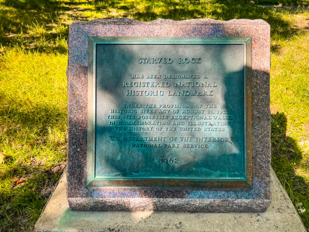istock Historic Landmark Stone at Starved Rock State Park 2157814284
