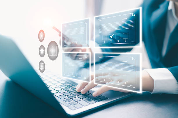istock Answer exam online. Student used computer to study for exam, taking advantage of online education and modern technology to prepare effectively in digital realm of cyberspace, right from school screen 2157815706