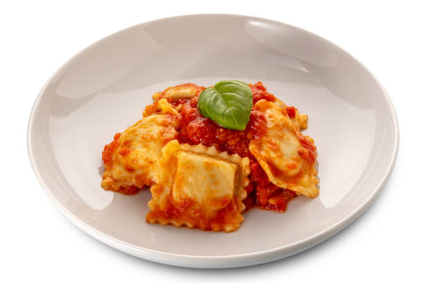 istock Ravioli with tomato sauce and basil leaf 2157817762