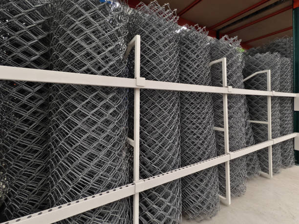 istock A big warehouse packed with numerous metallic nets and profile 2157818841