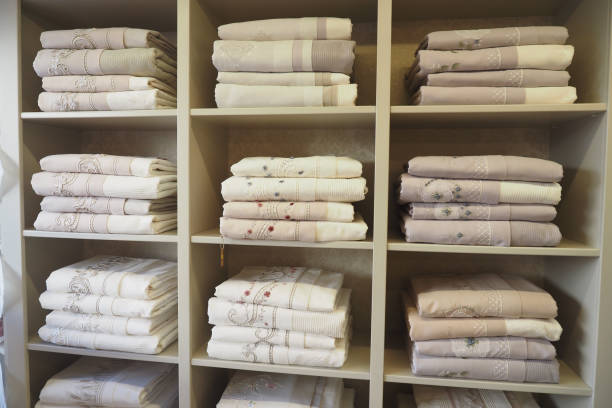 istock shower towels on the shelf. 2157822275