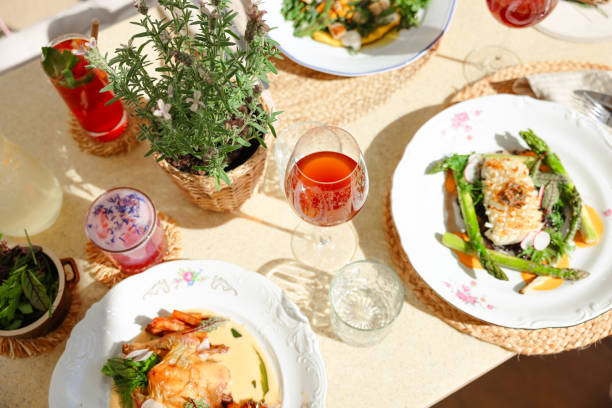 istock Serving Gourmet Dinner at Sunny Restaurant Terrace 2157822763
