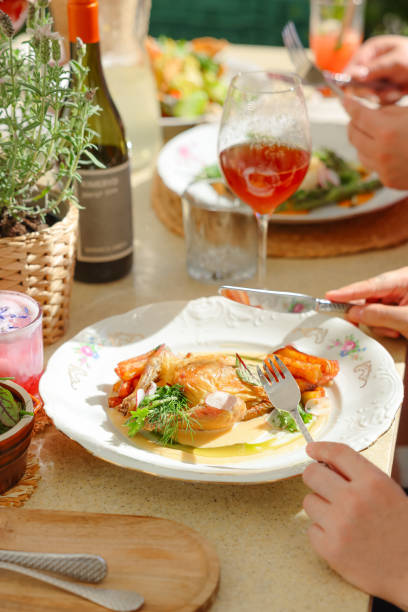 istock Enjoying Gourmet Dinner at Restaurant With Friends 2157822784