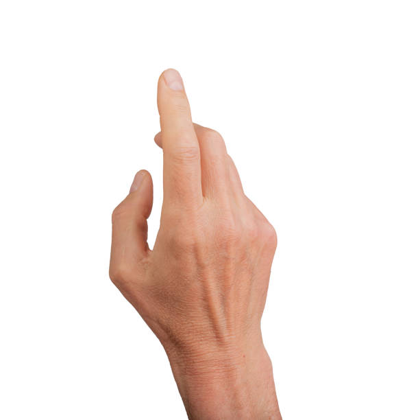 istock Finger touching, hand clicking. Gesturing index finger pointing, isolated white background. Press 2157824865