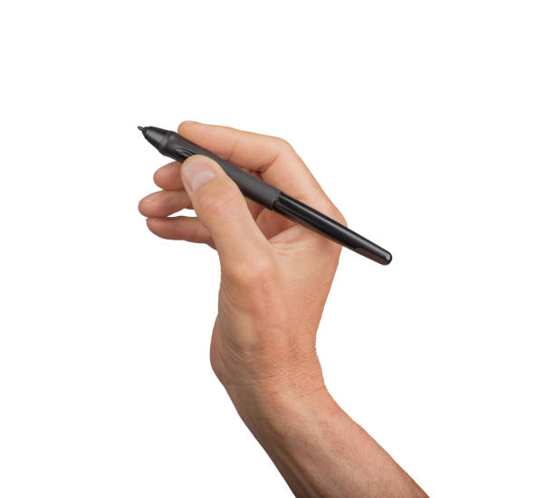 istock Hand holding stylus pen, signature sign. Business isolated digital graphic using screen. Note device 2157824875