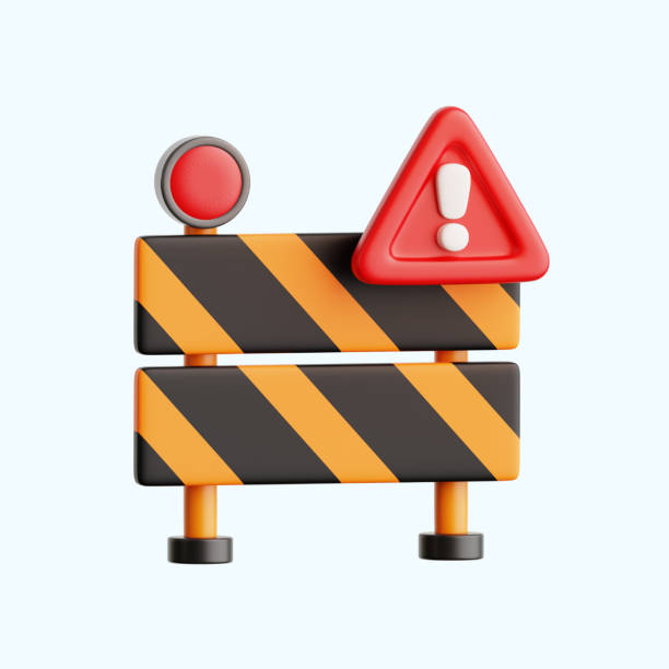 istock under construction barricade barrier with caution warning symbol sign 3d icon illustration render design 2157825521