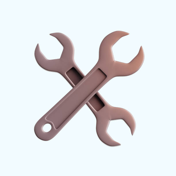 istock wrench cross technical work repair symbol 3d icon illustration render design 2157826301
