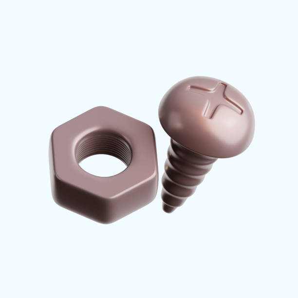 screw and nut repair construction equipment 3d icon illustration render design