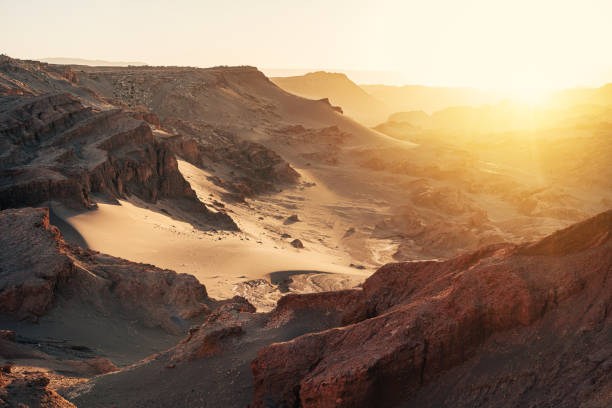 istock Golden Sunset Over Rugged Atacama Desert Landscape 2157826660
